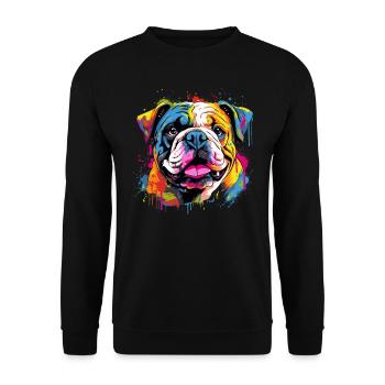 Cool English Bulldog - Unisex Sweatshirt - black - Front - Alina (178cm) & Michal (187cm)