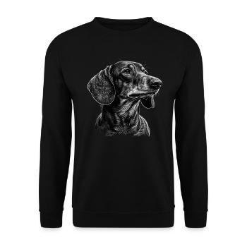 Dachshund - Unisex Sweatshirt - black - Front - Alina (178cm) & Michal (187cm)