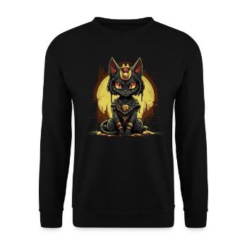 Chat du temple du pharaon - Sweat-shirt Unisexe - noir - Devant - Alina (178cm) & Michal (187cm)