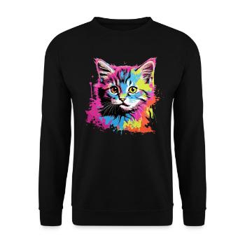 Cool Cat - Unisex Sweatshirt - black - Front - Alina (178cm) & Michal (187cm)