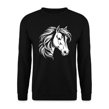Portrait de cheval - Sweat-shirt Unisexe - noir - Devant - Alina (178cm) & Michal (187cm)