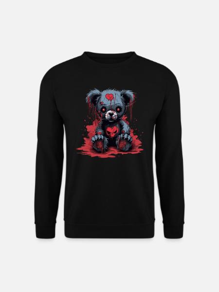 Niedlicher Grusel Teddybär - Unisex Pullover - Schwarz