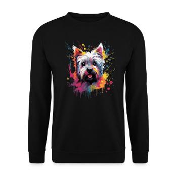 Cool West Highland White Terrier - Unisex Sweatshirt - black - Front - Alina (178cm) & Michal (187cm)