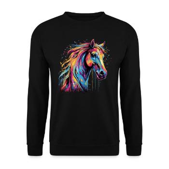 Pferdeliebe - Unisex Pullover - Schwarz - Vorne - Alina (178cm) & Michal (187cm)