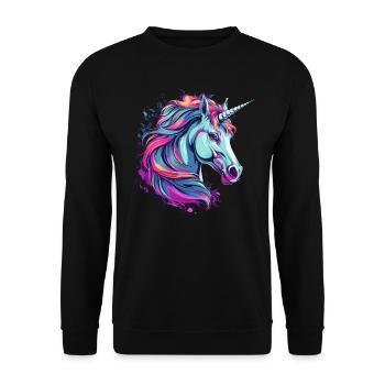 Licorne - Sweat-shirt Unisexe - noir - Devant - Alina (178cm) & Michal (187cm)
