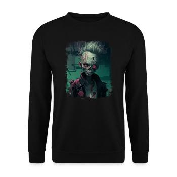 Alien Zombie Punk - Unisex Sweatshirt - black - Front - Alina (178cm) & Michal (187cm)