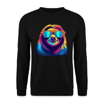 Paresseux cool - Sweat-shirt Unisexe - noir - Devant - Alina (178cm) & Michal (187cm)