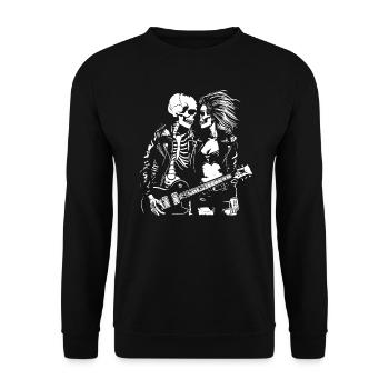 Ewige Rock'n Roll Liebe - Unisex Pullover - Schwarz - Vorne - Alina (178cm) & Michal (187cm)