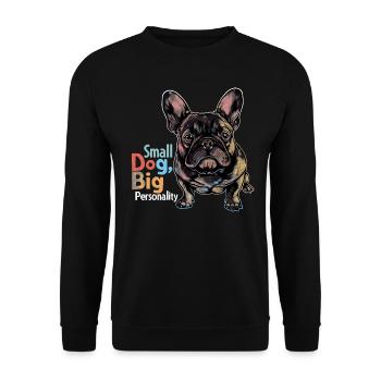 Cute french bulldog - Unisex Sweatshirt - black - Front - Alina (178cm) & Michal (187cm)