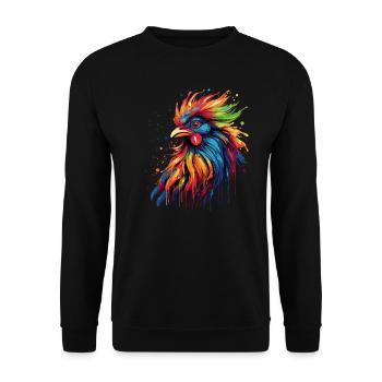 Ein stolzer Hahn - Unisex Pullover - Schwarz - Vorne - Alina (178cm) & Michal (187cm)
