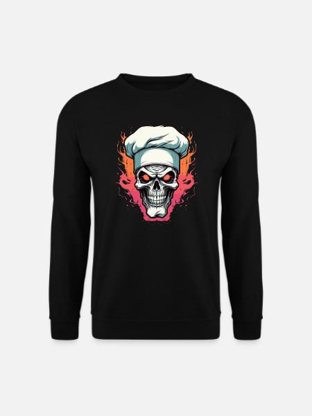 Skull with chef's hat - Unisex Sweatshirt - black