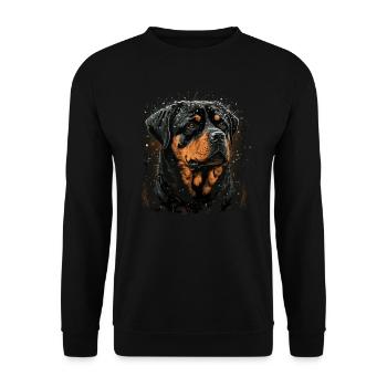Rottweiler dog - Unisex Sweatshirt - black - Front - Alina (178cm) & Michal (187cm)