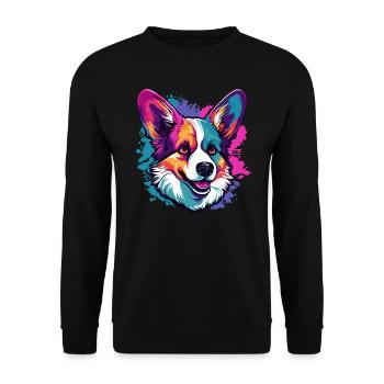 Corgi gallois - Sweat-shirt Unisexe - noir - Devant - Alina (178cm) & Michal (187cm)
