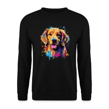 Chien Golden Retriever - Sweat-shirt Unisexe - noir - Devant - Alina (178cm) & Michal (187cm)