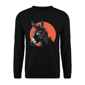 Ein Esel - Unisex Pullover - Schwarz - Vorne - Alina (178cm) & Michal (187cm)
