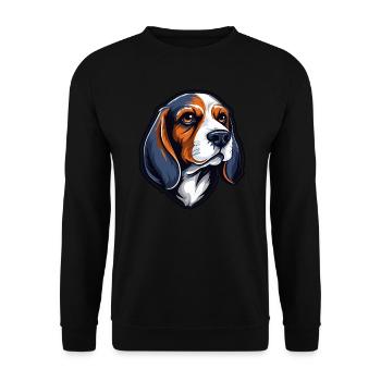 Chien Beagle - Sweat-shirt Unisexe - noir - Devant - Alina (178cm) & Michal (187cm)