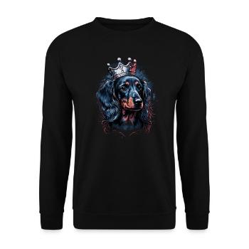 Dachshund with crown - Unisex Sweatshirt - black - Front - Alina (178cm) & Michal (187cm)