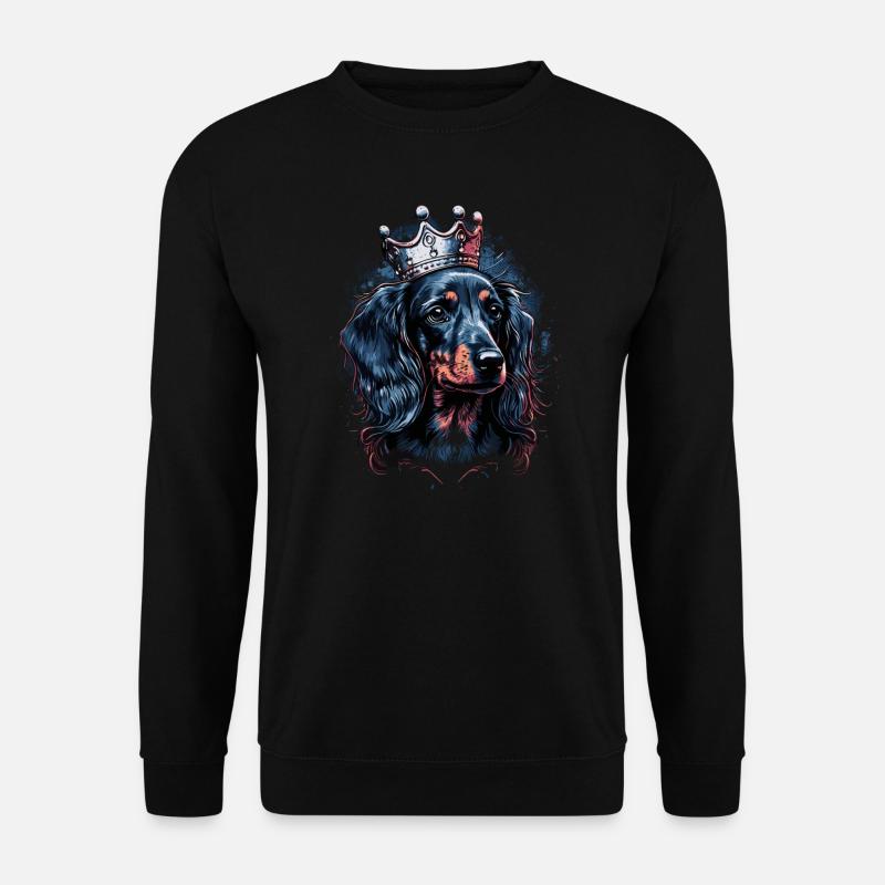 Dackel mit Krone - Unisex Pullover - Schwarz