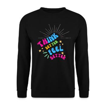 Besser denken, besser fühlen - positives Denken - Unisex Pullover - Schwarz - Vorne - Alina (178cm) & Michal (187cm)