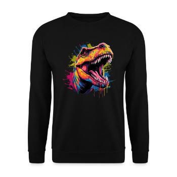 Dinosaure T-Rex - Sweat-shirt Unisexe - noir - Devant - Alina (178cm) & Michal (187cm)