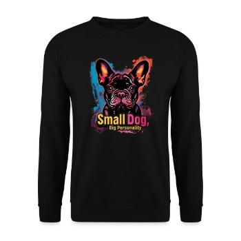 Bouledogue français mignon - Sweat-shirt Unisexe - noir - Devant - Alina (178cm) & Michal (187cm)