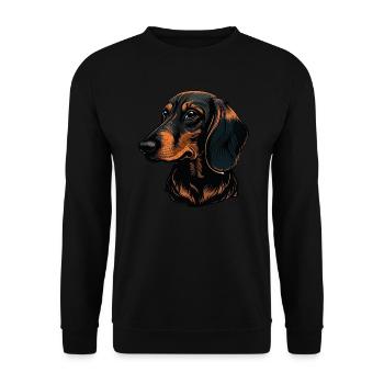 Dachshund - Unisex Sweatshirt - black - Front - Alina (178cm) & Michal (187cm)