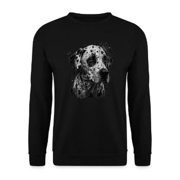 Dalmatiner - Unisex Pullover - Schwarz - Vorne - Alina (178cm) & Michal (187cm)