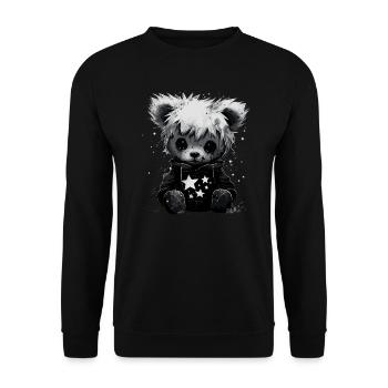 Ours en peluche Emo mignon - Sweat-shirt Unisexe - noir - Devant - Alina (178cm) & Michal (187cm)