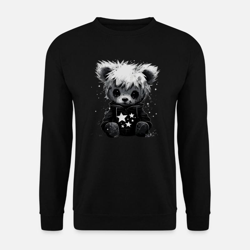 Cute Emo Teddy Bear - Unisex Sweatshirt - black