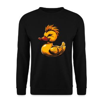 Gummientenpunk - Unisex Pullover - Schwarz - Vorne - Alina (178cm) & Michal (187cm)