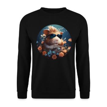 Cochons d’Inde et fleurs - Sweat-shirt Unisexe - noir - Devant - Alina (178cm) & Michal (187cm)
