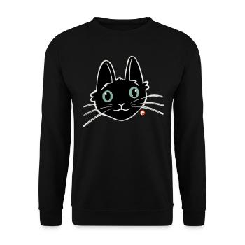 Pickle the black kitten - Unisex Sweatshirt - black - Front - Alina (178cm) & Michal (187cm)