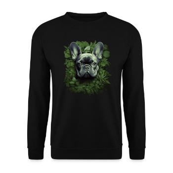 Portrait Bouledogue Français - Sweat-shirt Unisexe - noir - Devant - Alina (178cm) & Michal (187cm)