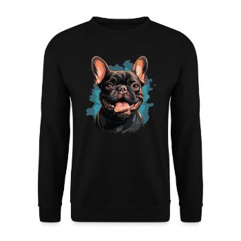 Bouledogue français - Sweat-shirt Unisexe - noir - Devant - Alina (178cm) & Michal (187cm)