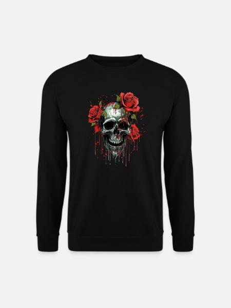 Crâne de fleur - Sweat-shirt Unisexe - noir