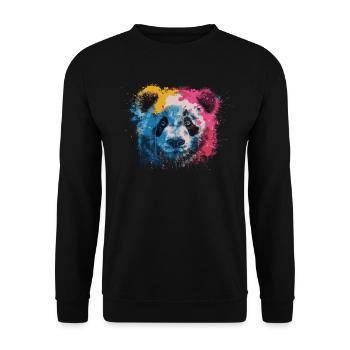 Pandabär - Unisex Pullover - Schwarz - Vorne - Alina (178cm) & Michal (187cm)