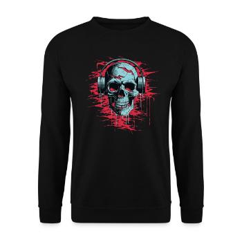 Zombie Skull Disc Jockey - Sweat-shirt Unisexe - noir - Devant - Alina (178cm) & Michal (187cm)