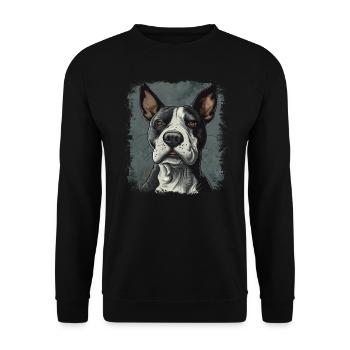Bull terrier - Sweat-shirt Unisexe - noir - Devant - Alina (178cm) & Michal (187cm)