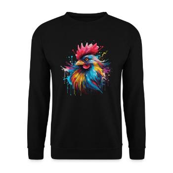 Ein stolzer Hahn - Unisex Pullover - Schwarz - Vorne - Alina (178cm) & Michal (187cm)