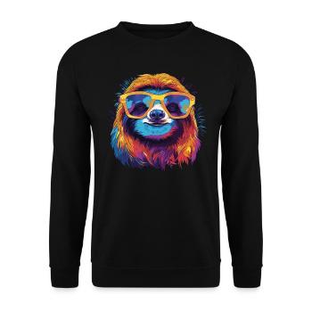 Cool Sloth - Unisex Sweatshirt - black - Front - Alina (178cm) & Michal (187cm)