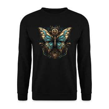 Papillon Steampunk - Sweat-shirt Unisexe - noir - Devant - Alina (178cm) & Michal (187cm)