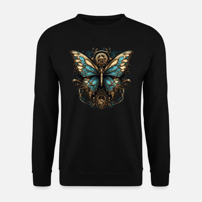 Steampunk Schmetterling - Unisex Pullover - Schwarz