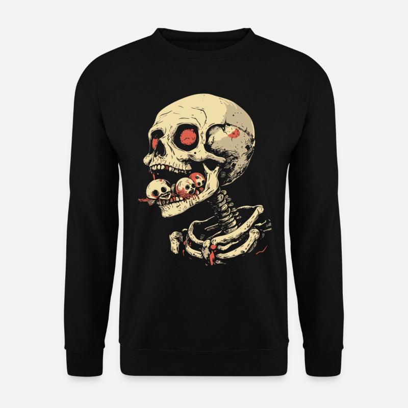 Skelett NomNomNom - Unisex Pullover - Schwarz