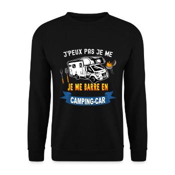 Camping-car papa - Sweat-shirt Unisexe - noir - Devant - Alina (178cm) & Michal (187cm)