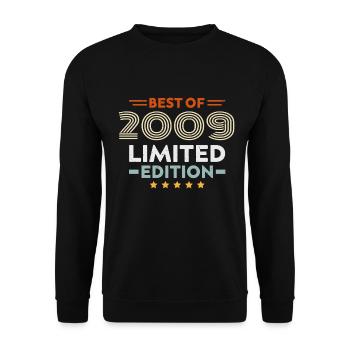 Retro 2009 Vintage Gift 15th Anniversary 15 Years - Unisex Sweatshirt - black - Front - Alina (178cm) & Michal (187cm)