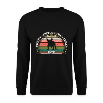 Vintage French Bulldog Father Frenchie Dog - Unisex Sweatshirt - black - Front - Alina (178cm) & Michal (187cm)