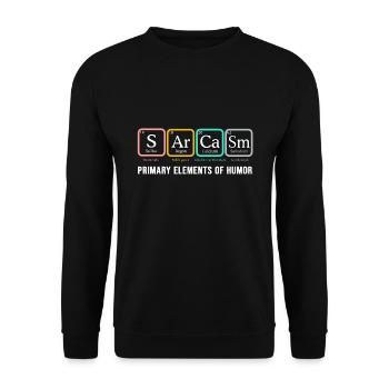 Sarcasm Shirt SArCaSm Principaux éléments de l'humour - Sweat-shirt Unisexe - noir - Devant - Alina (178cm) & Michal (187cm)