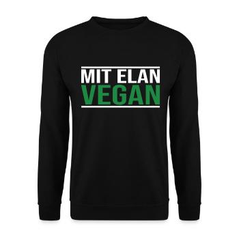 Mit Elan Vegan - Veganer Spruch - Unisex Pullover - Schwarz - Vorne - Alina (178cm) & Michal (187cm)