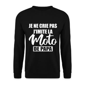Je Ne Crie Pas J'imite La Moto De Papa Body Bébé - Sweat-shirt Unisexe - noir - Devant - Alina (178cm) & Michal (187cm)