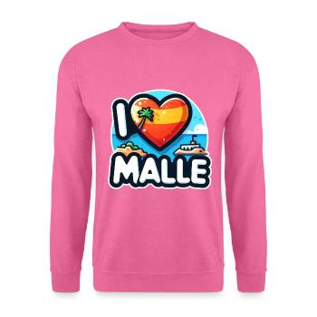 I Love Malle Majorque Vacances Bière Espagne Vacances - Sweat-shirt Unisexe - rose - Devant